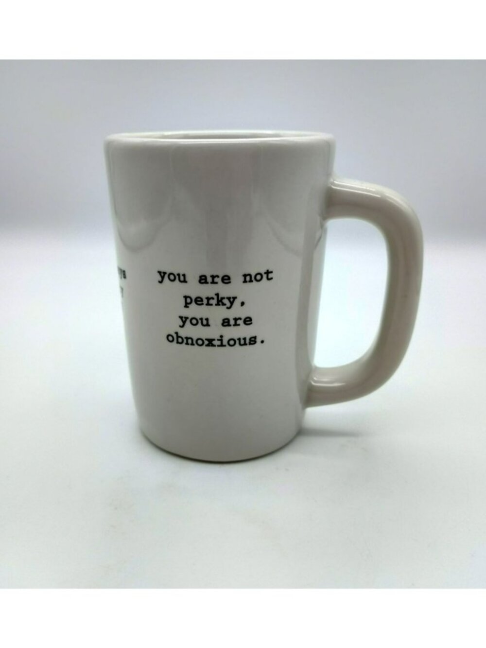 Fishs Eddy Snarky Sayings Ceramic Mug, Retired Restaurant Ware Sarcastic